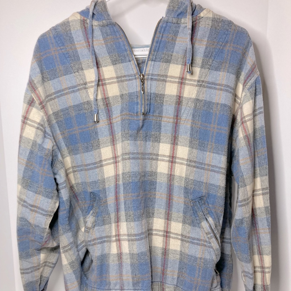 Grunge Quarter Zip Hoodie with Pockets